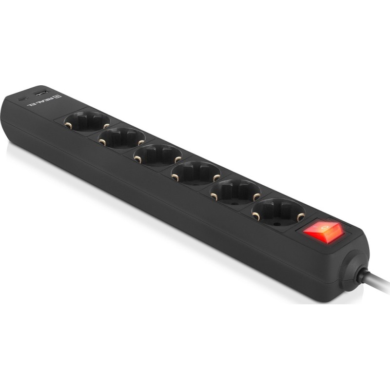 Сетевой фильтр питания REAL-EL RS-PROTECT 605 3m, black (EL122300041)