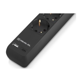 Сетевой фильтр питания REAL-EL RS-PROTECT 605 3m, black (EL122300041)