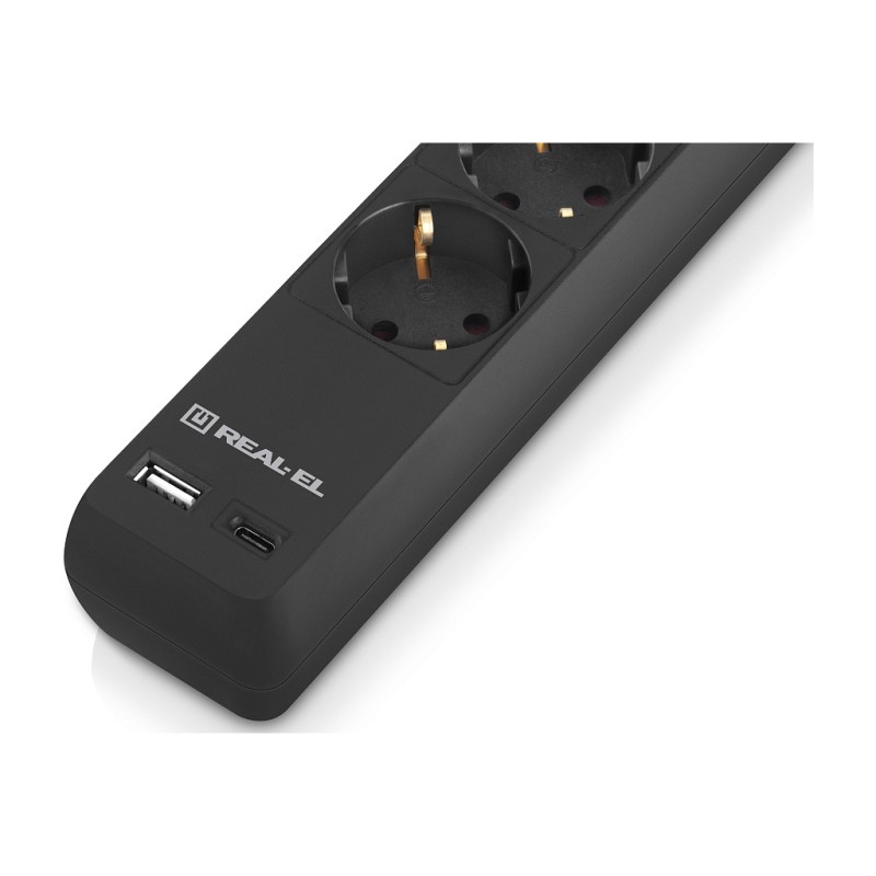 Сетевой фильтр питания REAL-EL RS-PROTECT 605 3m, black (EL122300041)
