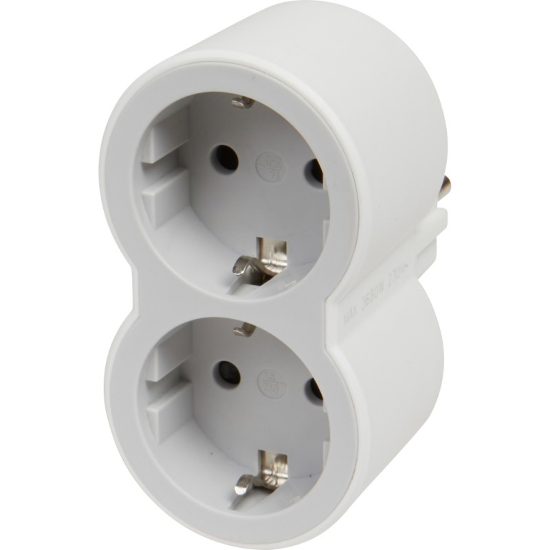 Сетевой разветвитель Legrand СТАНДАРТ 2х2К+З фронтальні розетки , колір Білий/Сірий (694516)