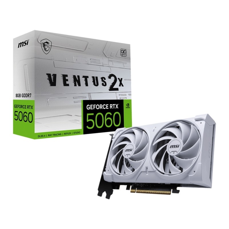Видеокарта MSI GeForce RTX5060 8Gb VENTUS 2X OC WHITE (RTX 5060 8G VENTUS 2X OC WHITE)