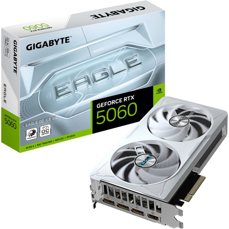 Видеокарта GIGABYTE GeForce RTX5060 8Gb EAGLE OC ICE (GV-N5060EAGLEOC ICE-8GD)
