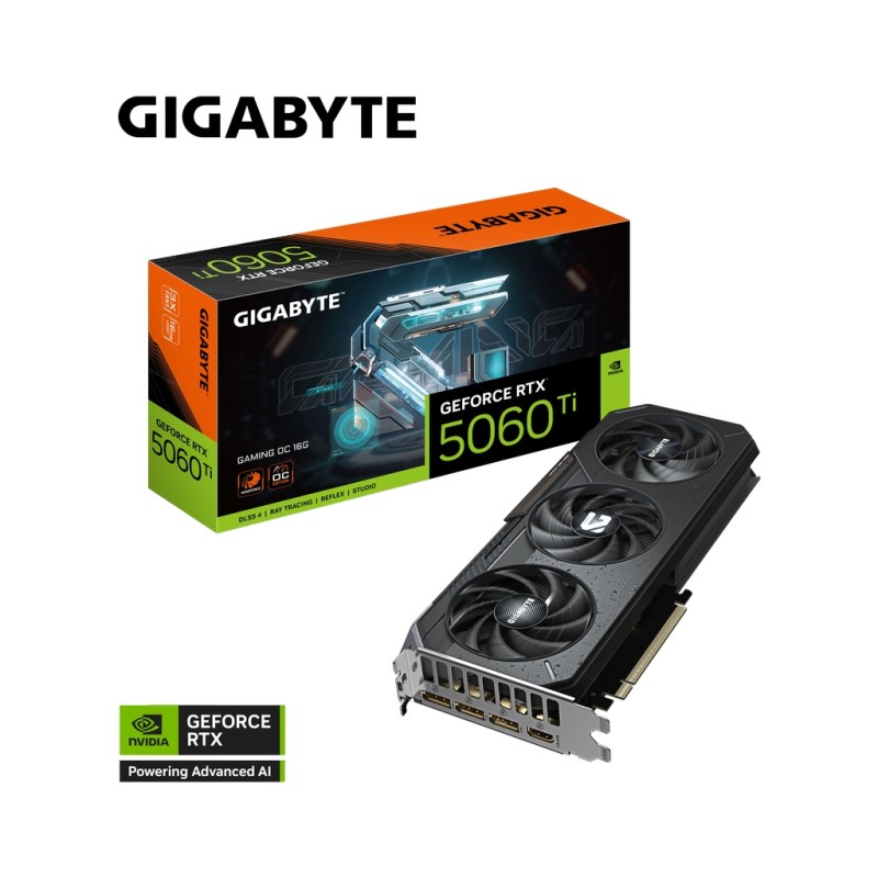 Видеокарта GIGABYTE GeForce RTX5060Ti 16Gb GAMING OC (GV-N506TGAMING OC-16GD)