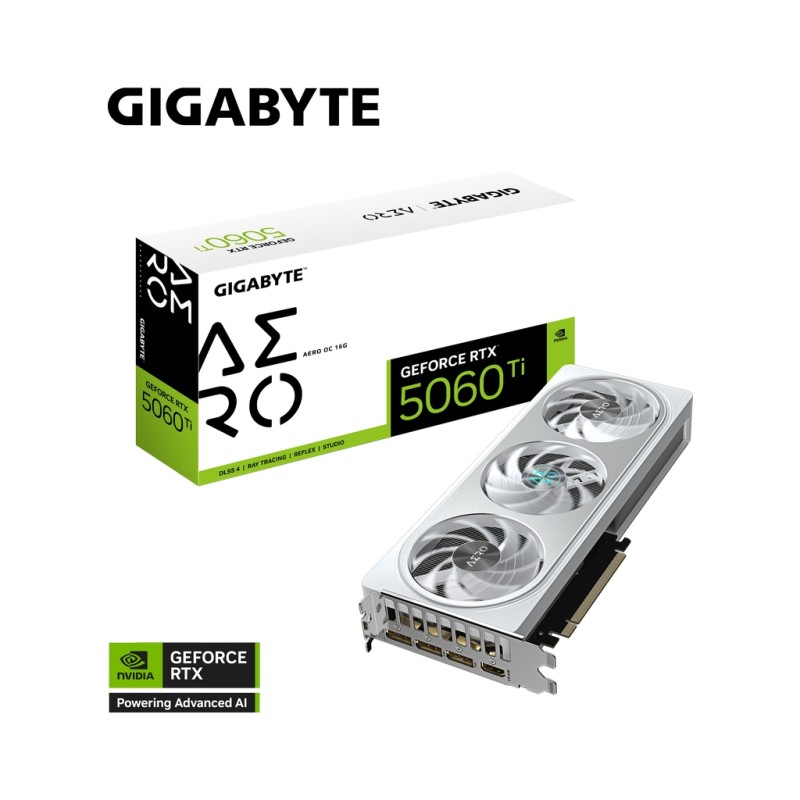 Видеокарта GIGABYTE GeForce RTX5060Ti 16Gb AERO OC (GV-N506TAERO OC-16GD)