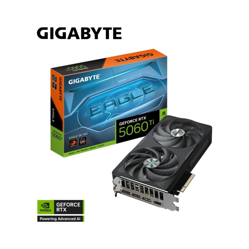 Видеокарта GIGABYTE GeForce RTX5060Ti 16Gb EAGLE OC (GV-N506TEAGLE OC-16GD)