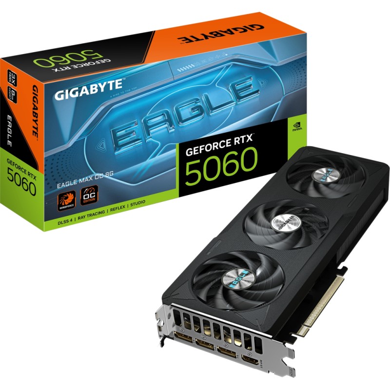 Відеокарта GIGABYTE GeForce RTX5060 8Gb EAGLE MAX OC (GV-N5060EAGLEMAX OC-8GD)