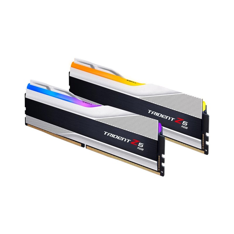 Модуль памяти для компьютера DDR5 32GB (2x16GB) 8000 MHz Trident Z5 RGB Silver G.Skill (F5-8000J3848H16GX2-TZ5RS)