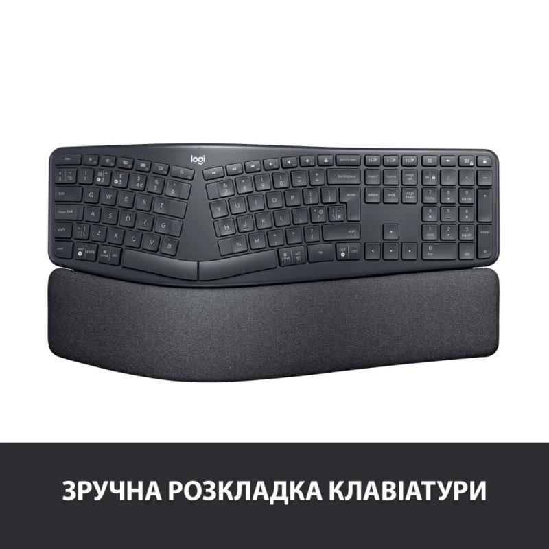 Клавиатура Logitech ERGO K860 Bluetooth/Wireless UA Black (920-010108)