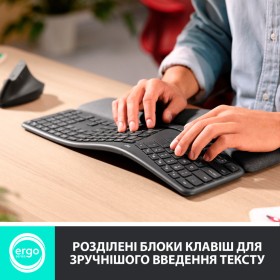 Клавиатура Logitech ERGO K860 Bluetooth/Wireless UA Black (920-010108)
