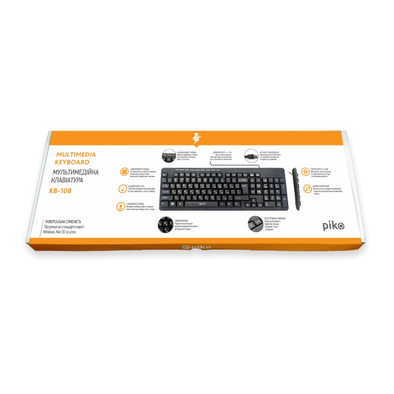 Клавіатура Piko KB-108 USB Black (1283126467103)