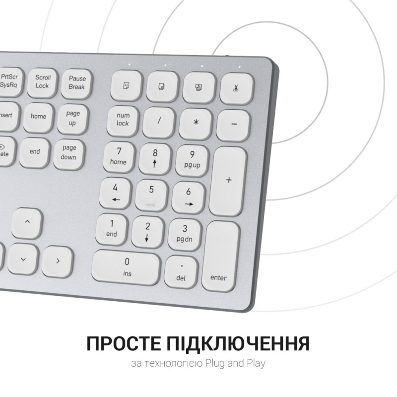 Клавиатура OfficePro SK1550 Wireless White (SK1550W)