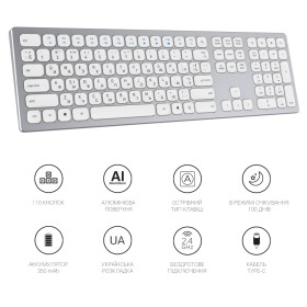 Клавиатура OfficePro SK1550 Wireless White (SK1550W)