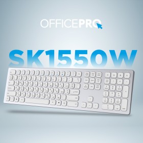Клавиатура OfficePro SK1550 Wireless White (SK1550W)