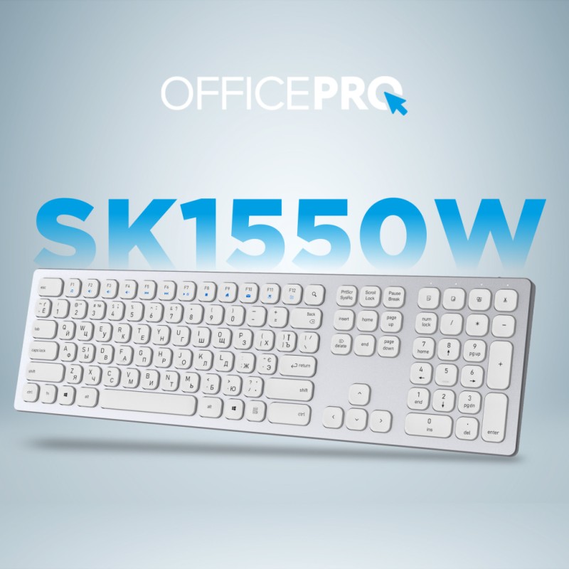 Клавиатура OfficePro SK1550 Wireless White (SK1550W)