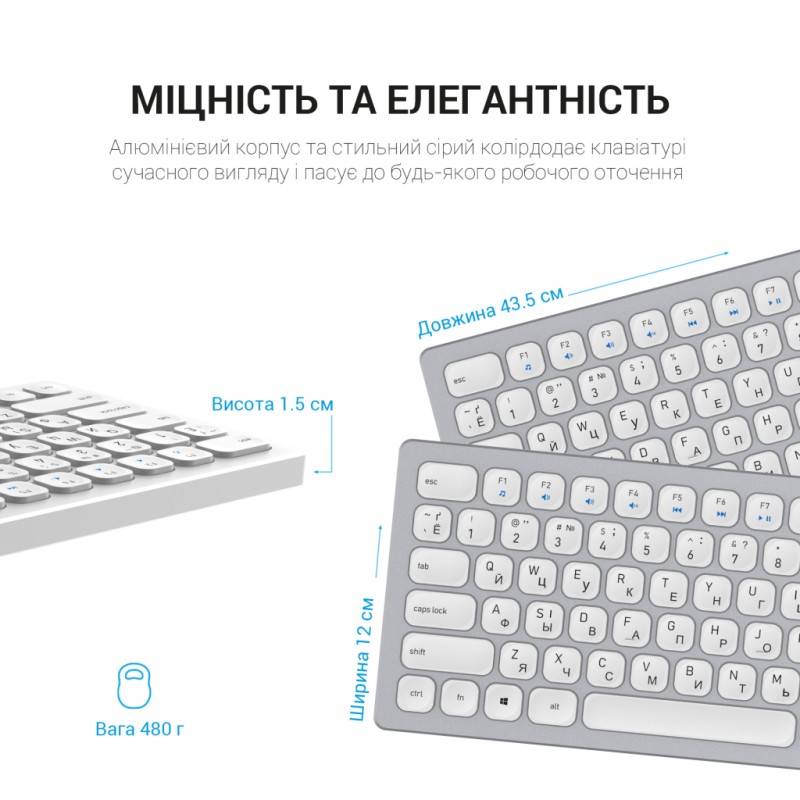 Клавиатура OfficePro SK1550 Wireless White (SK1550W)