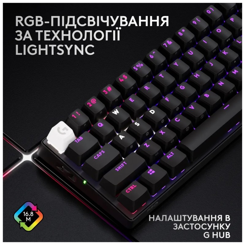 Клавиатура Logitech G Pro X 60 Lightspeed GX Tactile Wireless/Bluetooth UA Black (920-011911)