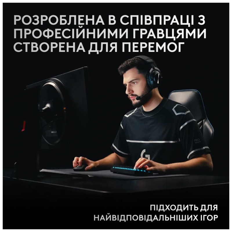 Клавиатура Logitech G Pro X 60 Lightspeed GX Tactile Wireless/Bluetooth UA Black (920-011911)
