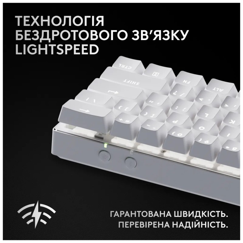 Клавиатура Logitech G Pro X 60 Lightspeed GX Tactile Wireless/Bluetooth UA White (920-011930)