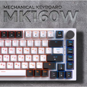 Клавиатура GamePro MK160W Hot-Swap Red Swich RGB USB UA White (MK160W)