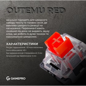 Клавиатура GamePro MK160W Hot-Swap Red Swich RGB USB UA White (MK160W)