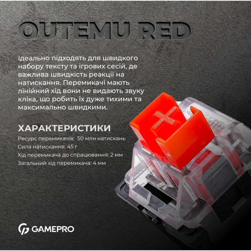 Клавиатура GamePro MK170W Hot-Swap Red Swich RGB USB UA White (MK170W)