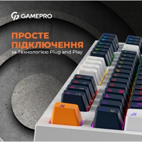 Клавиатура GamePro MK180W Hot-Swap Red Swich RGB USB UA White (MK180W)