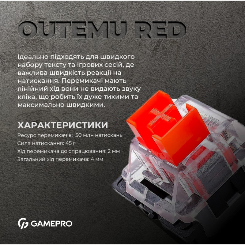 Клавиатура GamePro MK180W Hot-Swap Red Swich RGB USB UA White (MK180W)