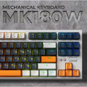 Клавиатура GamePro MK180W Hot-Swap Red Swich RGB USB UA White (MK180W)