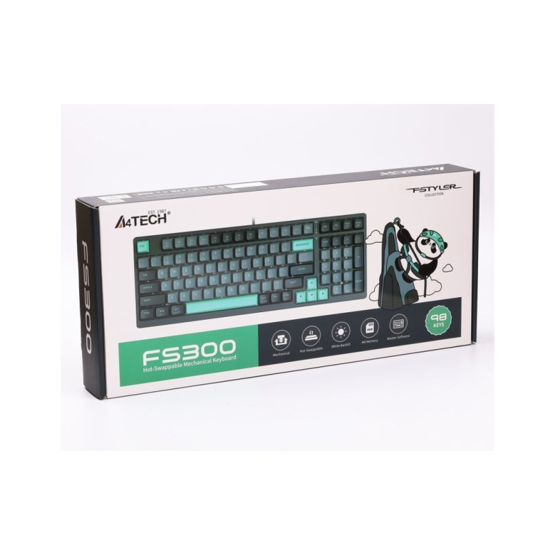 Клавиатура A4Tech FS300 FS Switches USB Panda Rock Climbin (4711421000444)