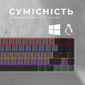 Клавиатура GamePro MK122R Red Swich Low Profile Wireless Dark Gray (MK122R)