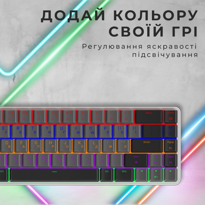 Клавиатура GamePro MK122R Red Swich Low Profile Wireless Dark Gray (MK122R)