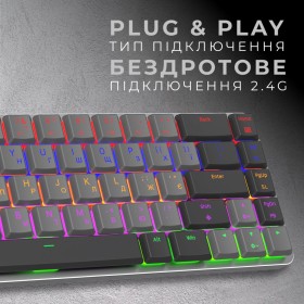 Клавиатура GamePro MK122R Red Swich Low Profile Wireless Dark Gray (MK122R)