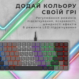 Клавиатура GamePro MK140R Red Swich Low Profile USB Dark Gray (MK140R)