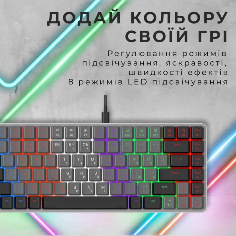 Клавиатура GamePro MK140R Red Swich Low Profile USB Dark Gray (MK140R)