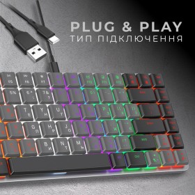 Клавиатура GamePro MK140R Red Swich Low Profile USB Dark Gray (MK140R)
