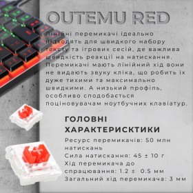 Клавиатура GamePro MK140R Red Swich Low Profile USB Dark Gray (MK140R)