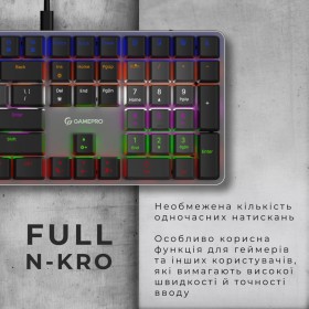 Клавиатура GamePro MK145R Red Swich Low Profile USB Dark Gray (MK145R)