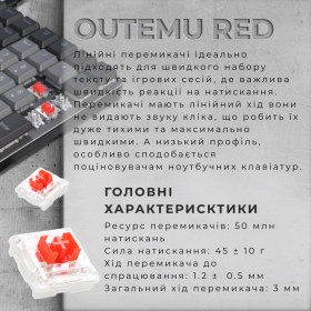 Клавиатура GamePro MK145R Red Swich Low Profile USB Dark Gray (MK145R)