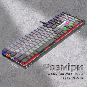 Клавиатура GamePro MK145R Red Swich Low Profile USB Dark Gray (MK145R)