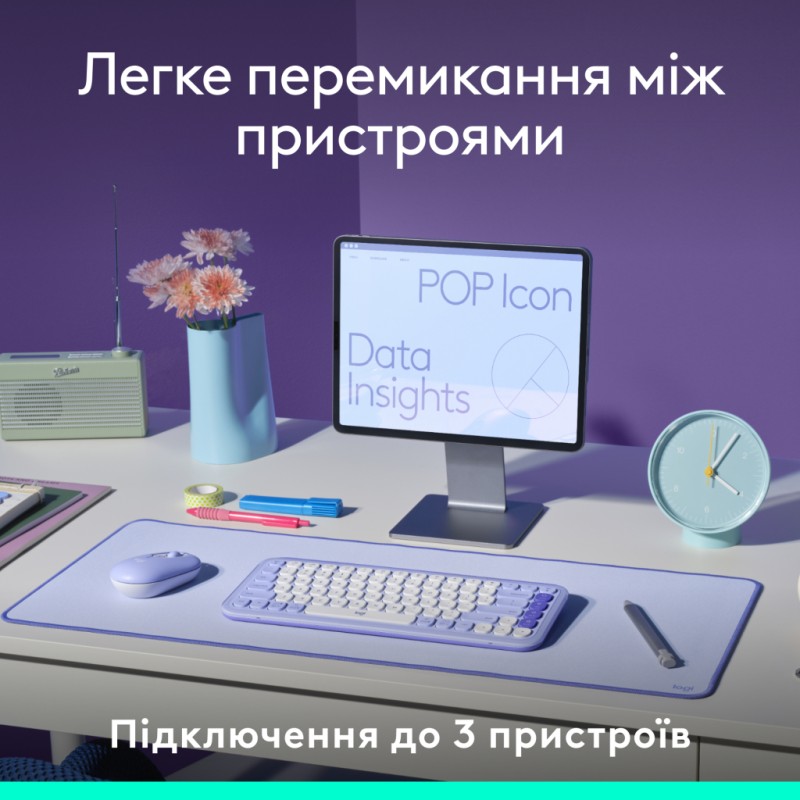 Клавіатура Logitech POP Icon Keys Bluetooth UA Graphite (920-013157)