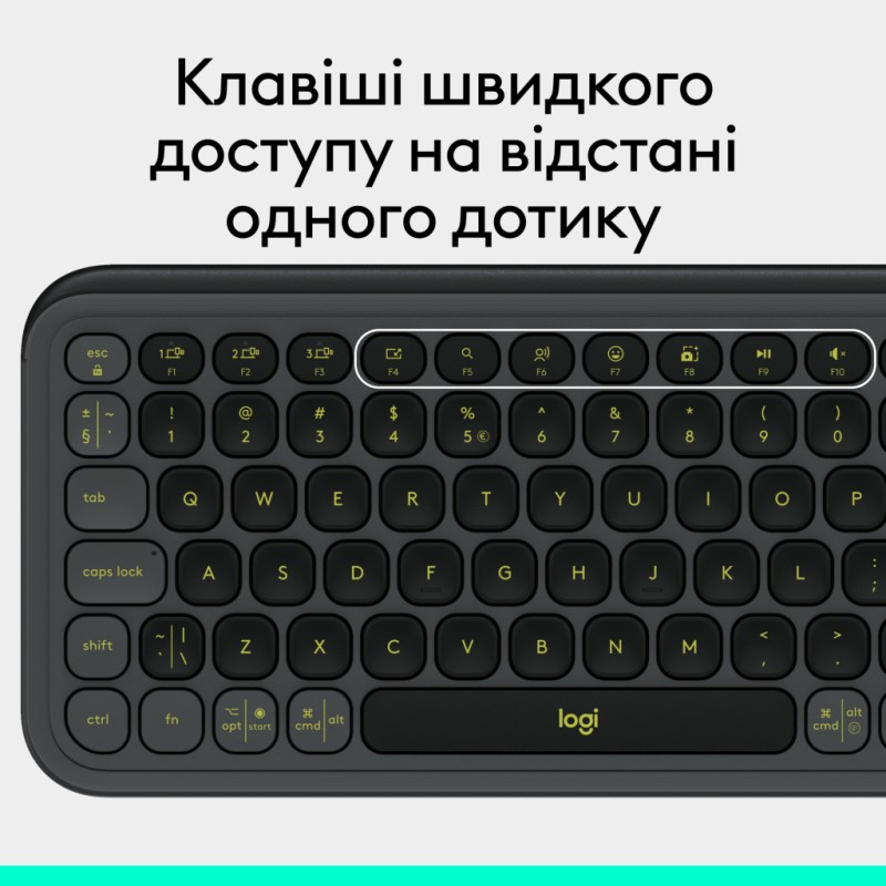 Клавіатура Logitech POP Icon Keys Bluetooth UA Graphite (920-013157)