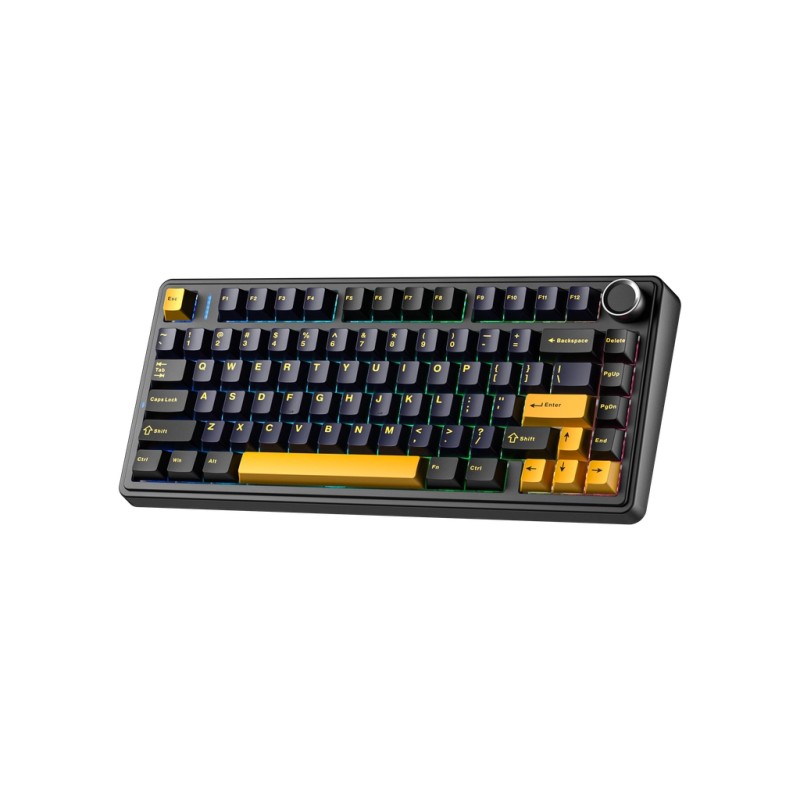 Клавиатура Aula F75 Gasket Greywood V3 switch Hot-Swap PBT Wireless/Bluetooth/USB Black (6948391208626)