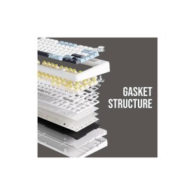 Клавиатура Aula F75 Gasket Greywood V3 switch Hot-Swap PBT Wireless/Bluetooth/USB White (6948391208640)