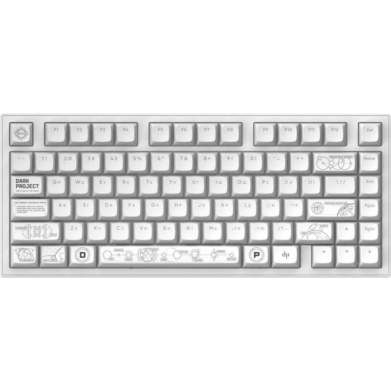 Клавиатура Dark Project ALU81 Terra Nova PBT RGB Mech G3MS Moonstone White (DPKB_NOVA_81_ANSI_WHITE_UA)