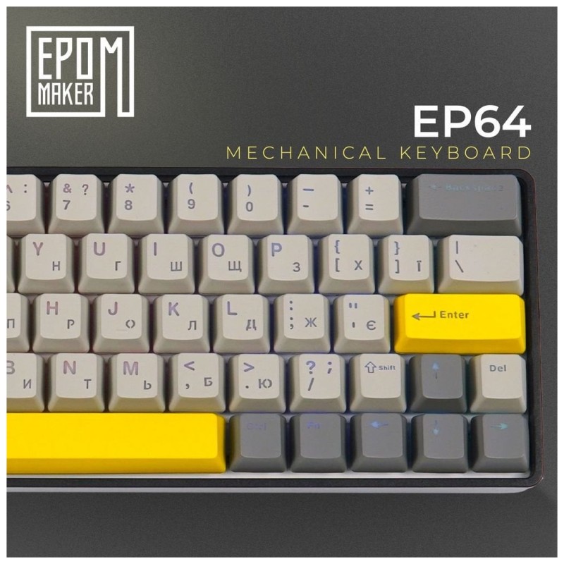 Клавиатура Epomaker EP64 60 Mulan Switch Hot-Swap RGB Wireless/Bluetooth/USB UA Black (EP64-B-M)