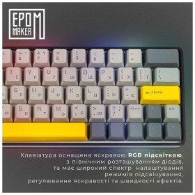 Клавиатура Epomaker EP64 60 Mulan Switch Hot-Swap RGB Wireless/Bluetooth/USB UA Black (EP64-B-M)