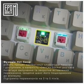 Клавиатура Epomaker EP64 60 Mulan Switch Hot-Swap RGB Wireless/Bluetooth/USB UA Black