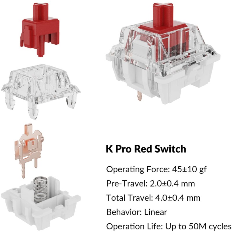 Клавіатура Keychron C1 Pro 87Key K pro Red RGB QMK/VIA Hot-swap USB UA Black (C1PM1_KEYCHRON)