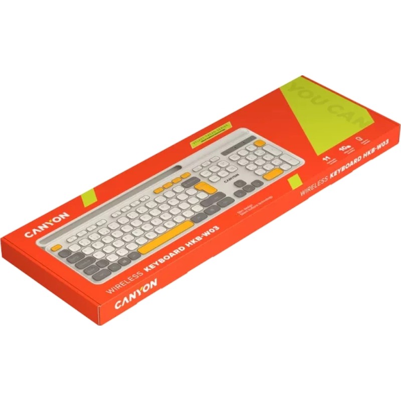 Клавиатура Canyon HKB-W03 Wireless UA Beige (CNS-HKBW03BG)