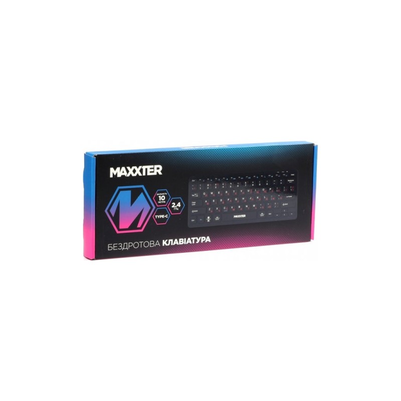 Клавіатура Maxxter KBW-C01B-UA Wireless UA Black (KBW-C01B-UA)